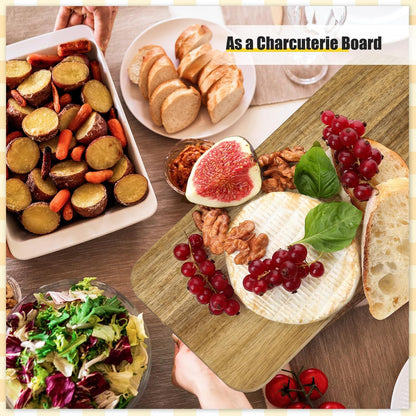 6 Pcs Thicken Cutting Board Bulk Wood Board for Chopping Serving Charcuterie Material for Laser Engraving Mother' Day Wedding Housewarming Gift(Acacia)