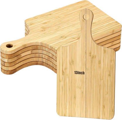 6 Pcs Thicken Cutting Board Bulk Wood Board for Chopping Serving Charcuterie Material for Laser Engraving Mother' Day Wedding Housewarming Gift(Acacia)