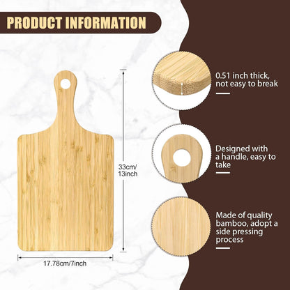 6 Pcs Thicken Cutting Board Bulk Wood Board for Chopping Serving Charcuterie Material for Laser Engraving Mother' Day Wedding Housewarming Gift(Acacia)