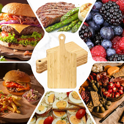 6 Pcs Thicken Cutting Board Bulk Wood Board for Chopping Serving Charcuterie Material for Laser Engraving Mother' Day Wedding Housewarming Gift(Acacia)