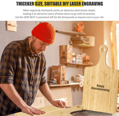 6 Pcs Thicken Cutting Board Bulk Wood Board for Chopping Serving Charcuterie Material for Laser Engraving Mother' Day Wedding Housewarming Gift(Acacia)