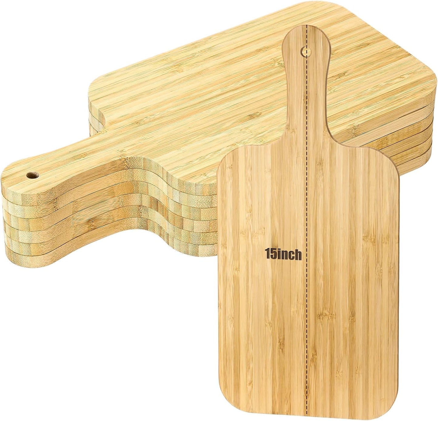 6 Pcs Thicken Cutting Board Bulk Wood Board for Chopping Serving Charcuterie Material for Laser Engraving Mother' Day Wedding Housewarming Gift(Acacia)
