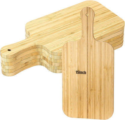 6 Pcs Thicken Cutting Board Bulk Wood Board for Chopping Serving Charcuterie Material for Laser Engraving Mother' Day Wedding Housewarming Gift(Acacia)
