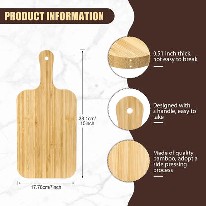 6 Pcs Thicken Cutting Board Bulk Wood Board for Chopping Serving Charcuterie Material for Laser Engraving Mother' Day Wedding Housewarming Gift(Acacia)
