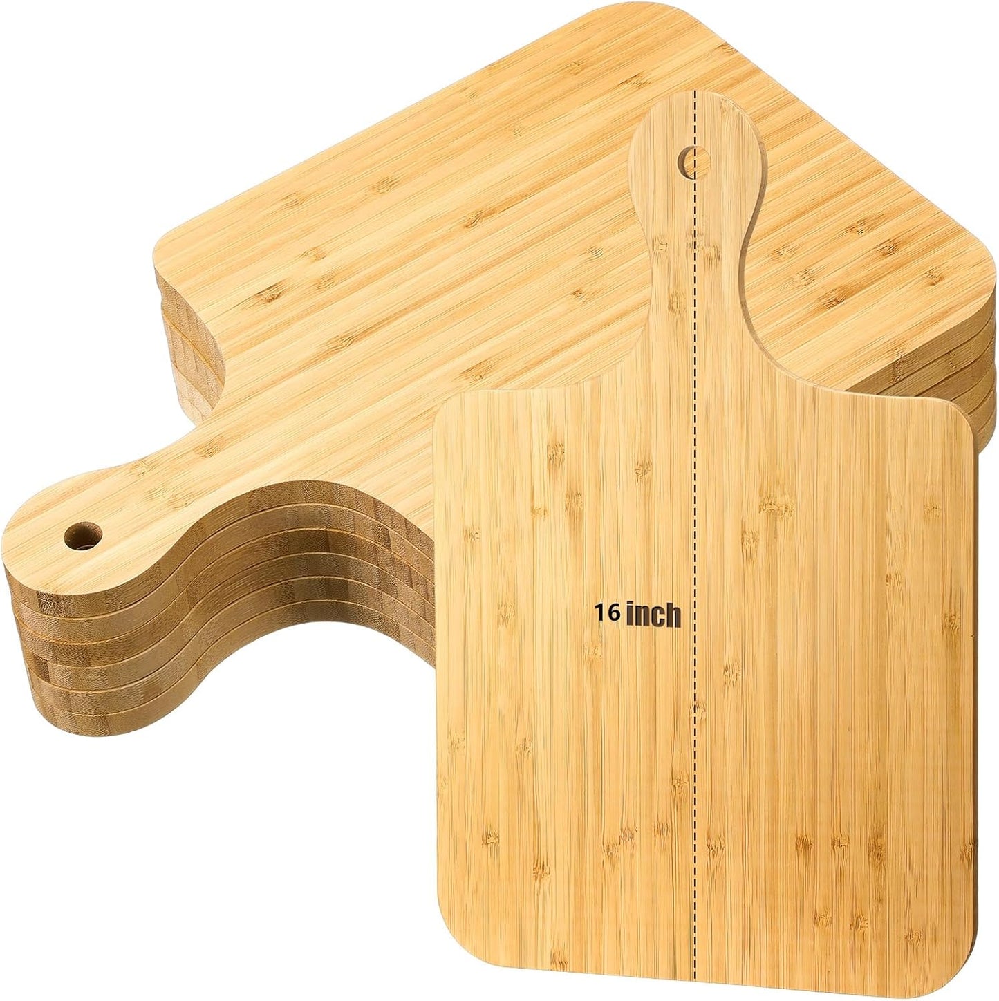 6 Pcs Thicken Cutting Board Bulk Wood Board for Chopping Serving Charcuterie Material for Laser Engraving Mother' Day Wedding Housewarming Gift(Acacia)