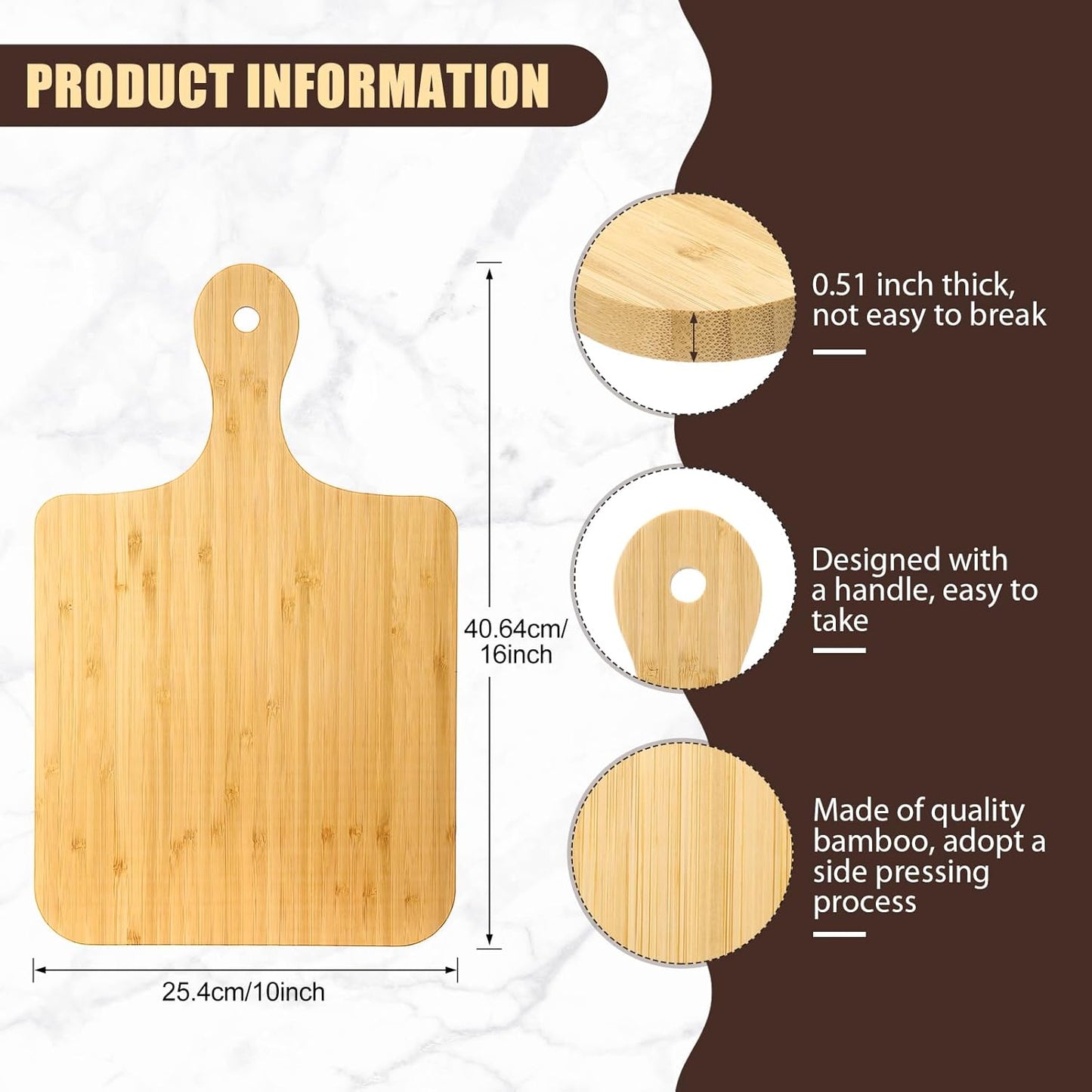 6 Pcs Thicken Cutting Board Bulk Wood Board for Chopping Serving Charcuterie Material for Laser Engraving Mother' Day Wedding Housewarming Gift(Acacia)