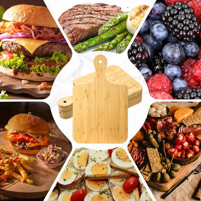 6 Pcs Thicken Cutting Board Bulk Wood Board for Chopping Serving Charcuterie Material for Laser Engraving Mother' Day Wedding Housewarming Gift(Acacia)