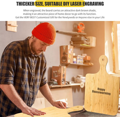 6 Pcs Thicken Cutting Board Bulk Wood Board for Chopping Serving Charcuterie Material for Laser Engraving Mother' Day Wedding Housewarming Gift(Acacia)