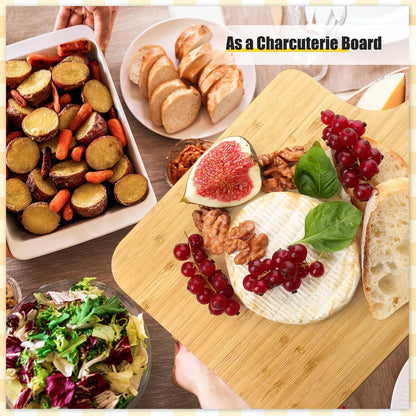 6 Pcs Thicken Cutting Board Bulk Wood Board for Chopping Serving Charcuterie Material for Laser Engraving Mother' Day Wedding Housewarming Gift(Acacia)