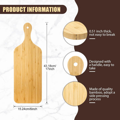 6 Pcs Thicken Cutting Board Bulk Wood Board for Chopping Serving Charcuterie Material for Laser Engraving Mother' Day Wedding Housewarming Gift(Acacia)