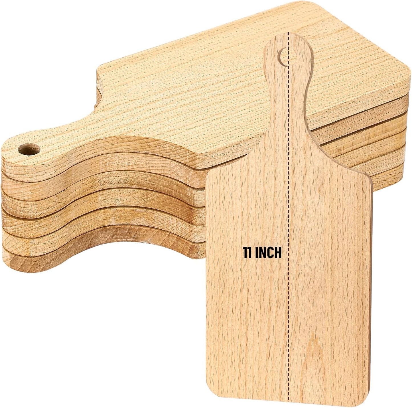 6 Pcs Thicken Cutting Board Bulk Wood Board for Chopping Serving Charcuterie Material for Laser Engraving Mother' Day Wedding Housewarming Gift(Acacia)