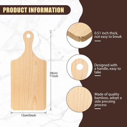 6 Pcs Thicken Cutting Board Bulk Wood Board for Chopping Serving Charcuterie Material for Laser Engraving Mother' Day Wedding Housewarming Gift(Acacia)