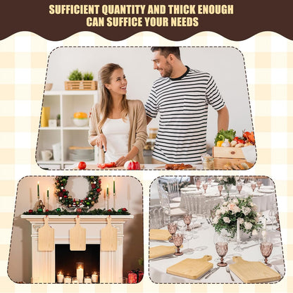 6 Pcs Thicken Cutting Board Bulk Wood Board for Chopping Serving Charcuterie Material for Laser Engraving Mother' Day Wedding Housewarming Gift(Acacia)