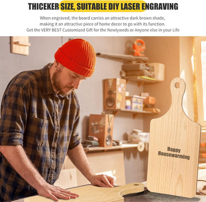 6 Pcs Thicken Cutting Board Bulk Wood Board for Chopping Serving Charcuterie Material for Laser Engraving Mother' Day Wedding Housewarming Gift(Acacia)