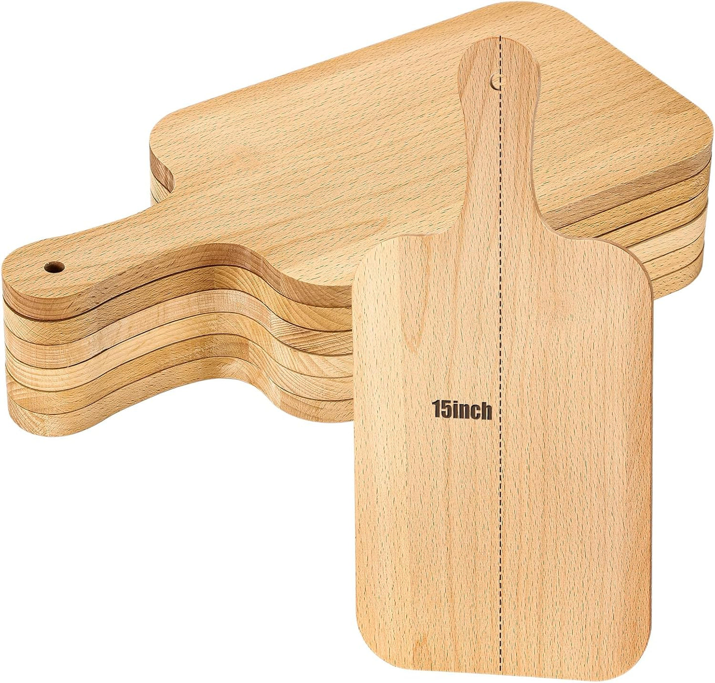 6 Pcs Thicken Cutting Board Bulk Wood Board for Chopping Serving Charcuterie Material for Laser Engraving Mother' Day Wedding Housewarming Gift(Acacia)