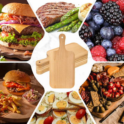 6 Pcs Thicken Cutting Board Bulk Wood Board for Chopping Serving Charcuterie Material for Laser Engraving Mother' Day Wedding Housewarming Gift(Acacia)