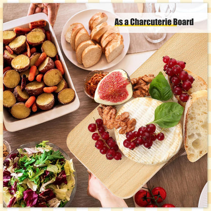 6 Pcs Thicken Cutting Board Bulk Wood Board for Chopping Serving Charcuterie Material for Laser Engraving Mother' Day Wedding Housewarming Gift(Acacia)