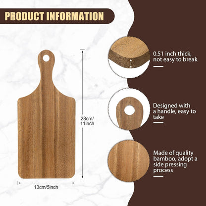6 Pcs Thicken Cutting Board Bulk Wood Board for Chopping Serving Charcuterie Material for Laser Engraving Mother' Day Wedding Housewarming Gift(Acacia)