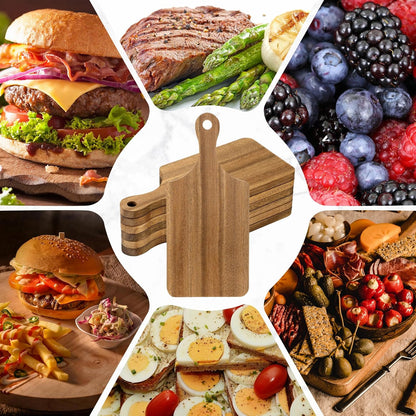 6 Pcs Thicken Cutting Board Bulk Wood Board for Chopping Serving Charcuterie Material for Laser Engraving Mother' Day Wedding Housewarming Gift(Acacia)