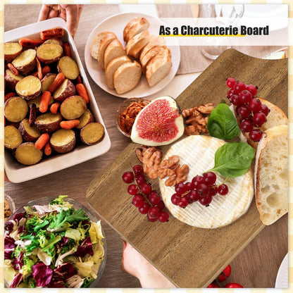 6 Pcs Thicken Cutting Board Bulk Wood Board for Chopping Serving Charcuterie Material for Laser Engraving Mother' Day Wedding Housewarming Gift(Acacia)