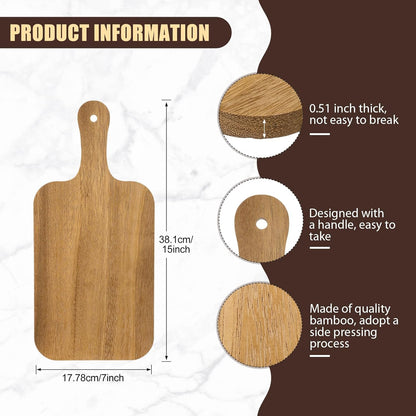 6 Pcs Thicken Cutting Board Bulk Wood Board for Chopping Serving Charcuterie Material for Laser Engraving Mother' Day Wedding Housewarming Gift(Acacia)