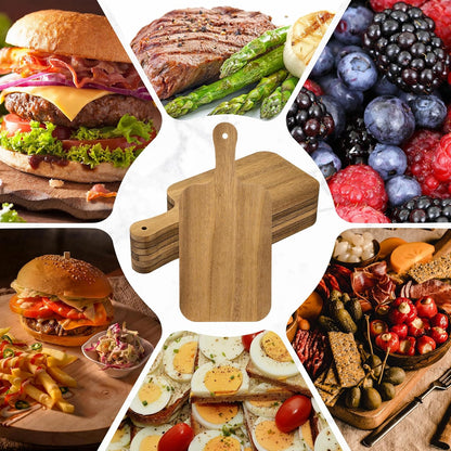 6 Pcs Thicken Cutting Board Bulk Wood Board for Chopping Serving Charcuterie Material for Laser Engraving Mother' Day Wedding Housewarming Gift(Acacia)
