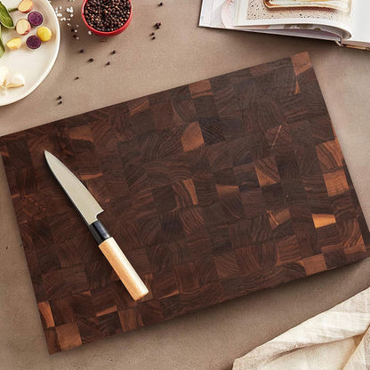 CCB Series Rectangular Wooden Walnut Cutting Board 18”x12” – 1.75” Thick, 12-lb Reversible Butcher Block with End-Grain & Finger Grips – Made in the USA