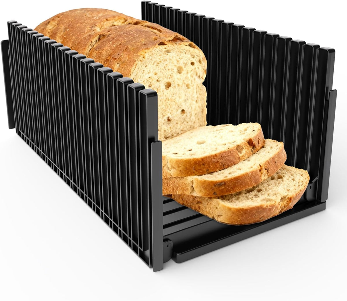 Bread Slicer for Homemade Bread,Adjustable Thickness Slicing Guide,Foldable Portable Bread Cutter Suitability for Homemade Breads, Bagel,Cakes-Kitchen Gadget,Baking Tool &Gift for Mother Father(white)