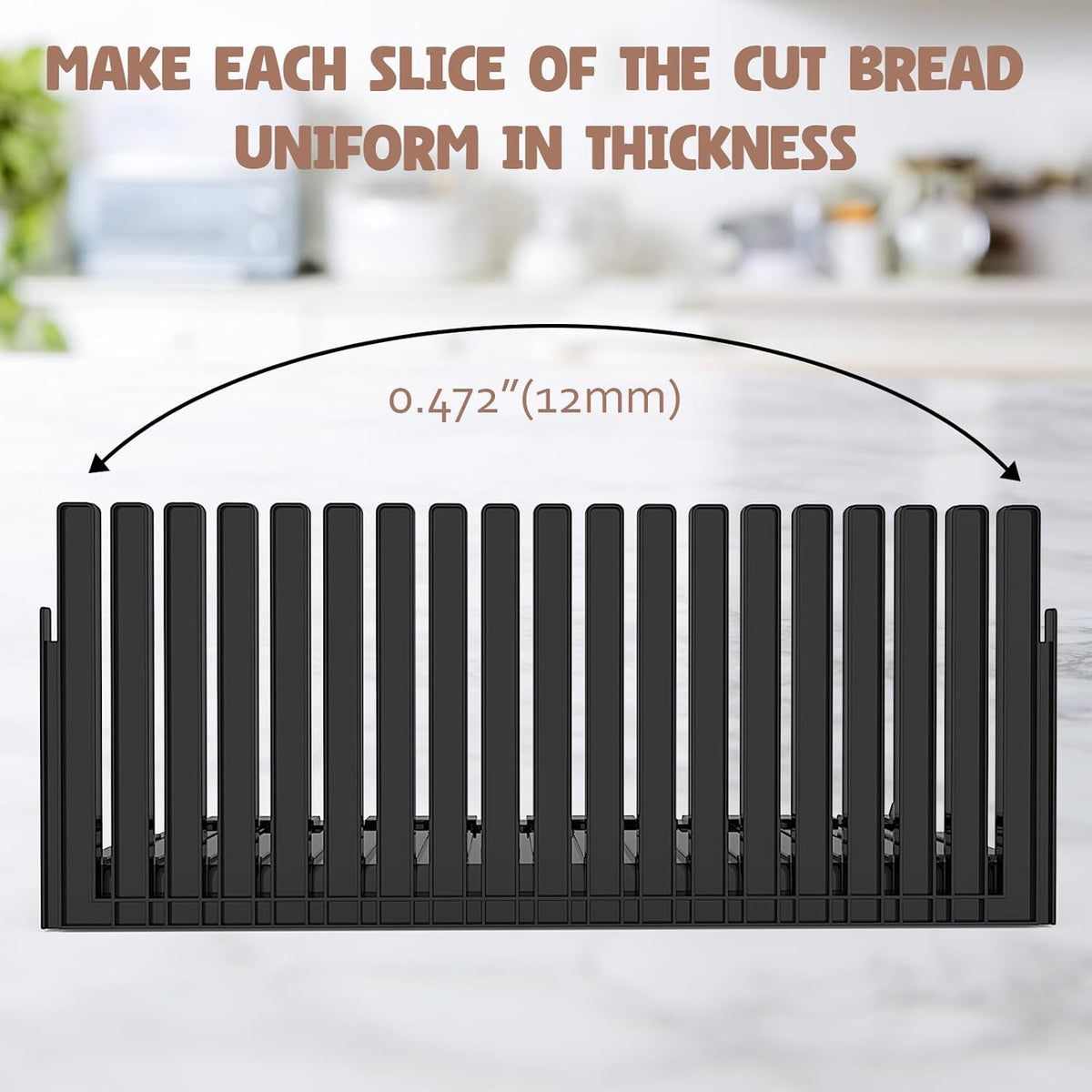 Bread Slicer for Homemade Bread,Adjustable Thickness Slicing Guide,Foldable Portable Bread Cutter Suitability for Homemade Breads, Bagel,Cakes-Kitchen Gadget,Baking Tool &Gift for Mother Father(white)