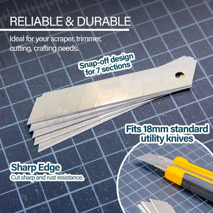 18 mm Snap-Off Replacement Blades in Tube, 8 Ct, 24-Box | drop into compatible utility knives and cutters