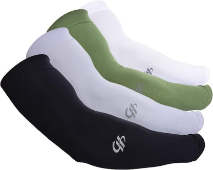 Arm Sleeves UV Sun Protection Cooling UPF 50+ 4-Pairs for Men Women Cycling, Golf, Outdoor Sports