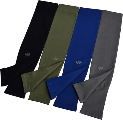 Arm Sleeves UV Sun Protection Cooling UPF 50+ 4-Pairs for Men Women Cycling, Golf, Outdoor Sports