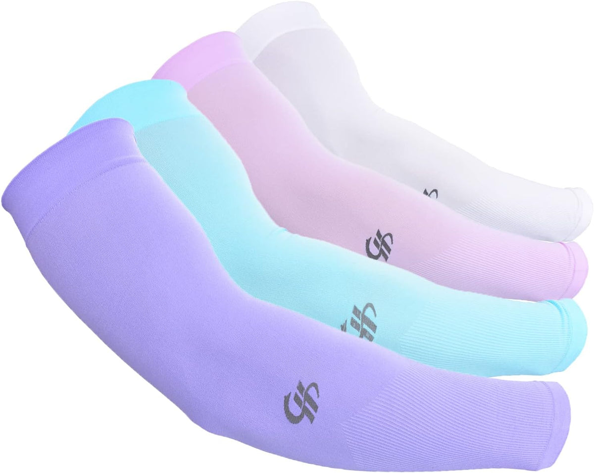 Arm Sleeves UV Sun Protection Cooling UPF 50+ 4-Pairs for Men Women Cycling, Golf, Outdoor Sports
