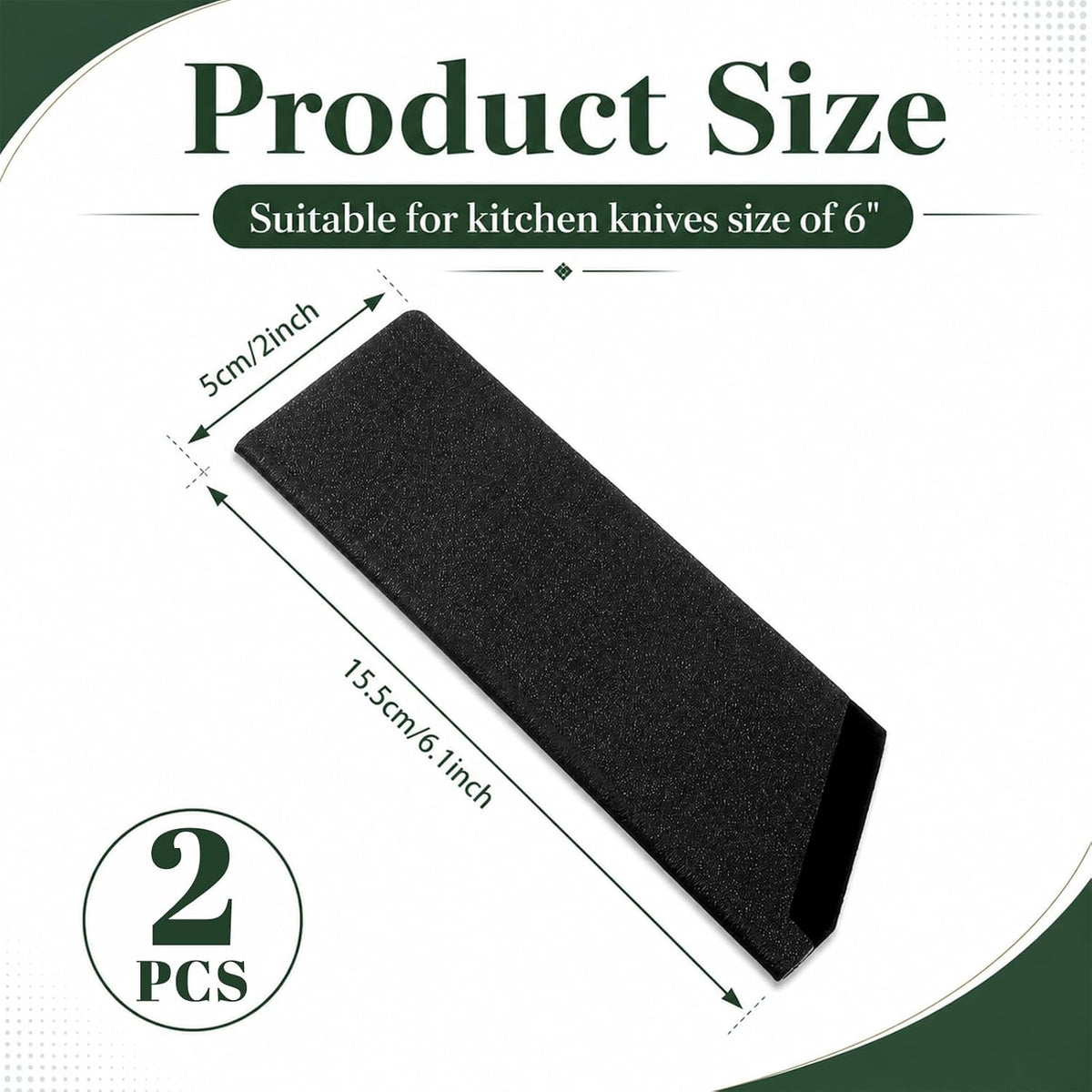 2 Pcs Knife Covers or Sleeves 8" x 2.2" Knife Edge Guard Universal Waterproof Kitchen Knife Sheath, Chef Knife Sheath, Plastic Knife Cover for Kitchen Knives, Black