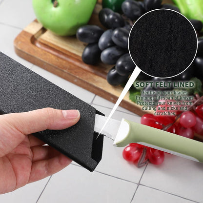 2 Pcs Knife Covers or Sleeves 8" x 2.2" Knife Edge Guard Universal Waterproof Kitchen Knife Sheath, Chef Knife Sheath, Plastic Knife Cover for Kitchen Knives, Black