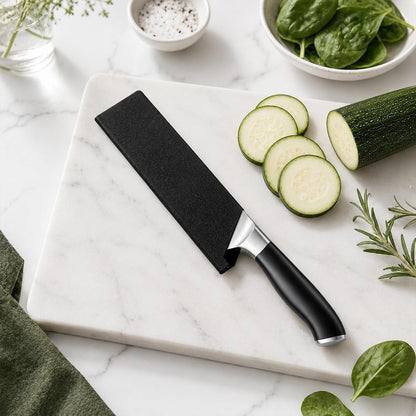 2 Pcs Knife Covers or Sleeves 8" x 2.2" Knife Edge Guard Universal Waterproof Kitchen Knife Sheath, Chef Knife Sheath, Plastic Knife Cover for Kitchen Knives, Black