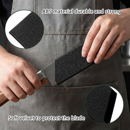 2 Pcs Knife Covers or Sleeves 8" x 2.2" Knife Edge Guard Universal Waterproof Kitchen Knife Sheath, Chef Knife Sheath, Plastic Knife Cover for Kitchen Knives, Black