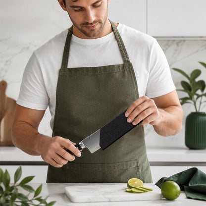 2 Pcs Knife Covers or Sleeves 8" x 2.2" Knife Edge Guard Universal Waterproof Kitchen Knife Sheath, Chef Knife Sheath, Plastic Knife Cover for Kitchen Knives, Black