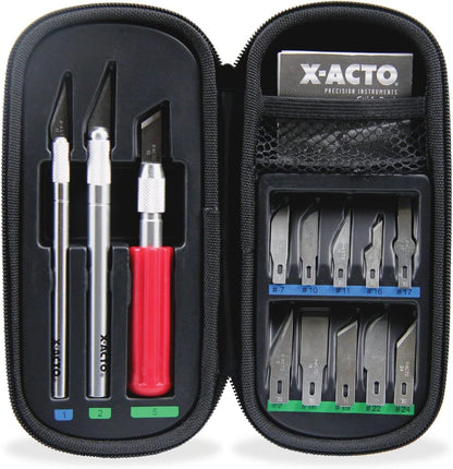 Compression Basic Knife Set, Includes 3 Knives, 13 Blades, Soft Carry Case, 17 Count - Crafting, Art Projects, Cutting Tools