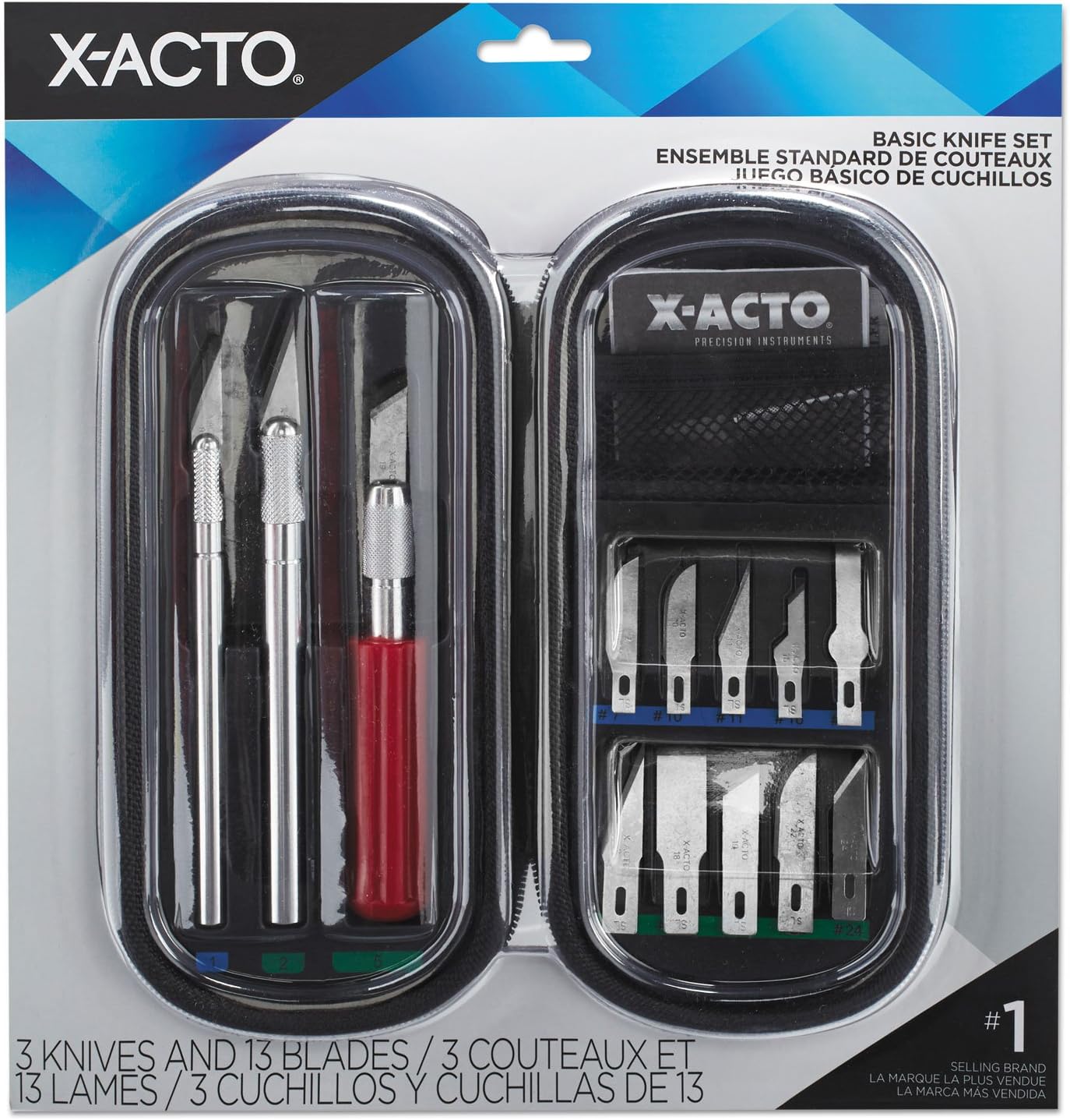 Compression Basic Knife Set, Includes 3 Knives, 13 Blades, Soft Carry Case, 17 Count - Crafting, Art Projects, Cutting Tools
