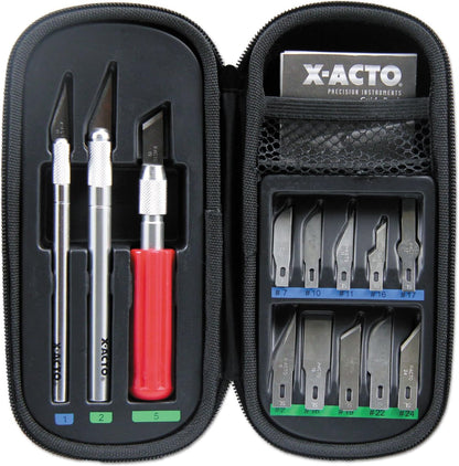 Compression Basic Knife Set, Includes 3 Knives, 13 Blades, Soft Carry Case, 17 Count - Crafting, Art Projects, Cutting Tools