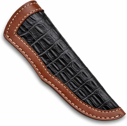 Custom Premium Quality Leather Sheath, Tooled Crocodile Leather Sheath, Hunting Knife Sheath, Universal Knife Sheath, Fit up to 8.0" Blade, 100% Real Laether (Crocodile Leather, 9.0" Inches)