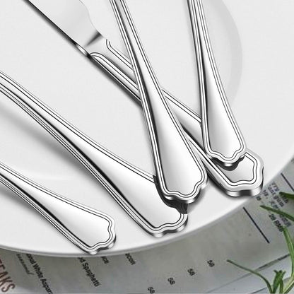 77-Piece Silverware Flatware Set for 12, Plus Steak Knives and Serving Utensils, Stainless Steel Flatware Cutlery Set, Eating Utensils Tableware with Scalloped Edge, Dishwasher Safe