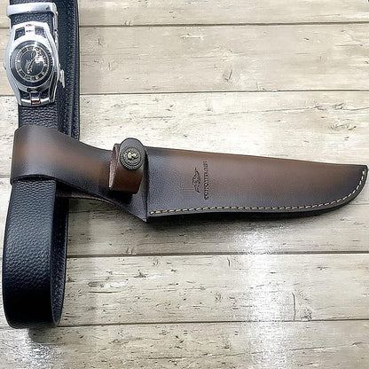Fixed Blade Knife Sheath Fits up to 8 Inch Blade,Leather Knife Sheaths Knife Holder Hunting Knife Sheath,Straight Sheath Brown