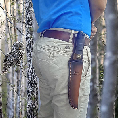 Fixed Blade Knife Sheath Fits up to 8 Inch Blade,Leather Knife Sheaths Knife Holder Hunting Knife Sheath,Straight Sheath Brown