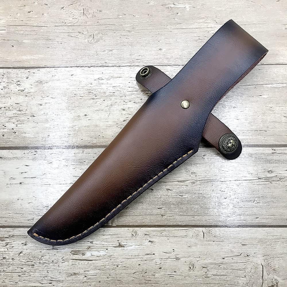 Fixed Blade Knife Sheath Fits up to 8 Inch Blade,Leather Knife Sheaths Knife Holder Hunting Knife Sheath,Straight Sheath Brown