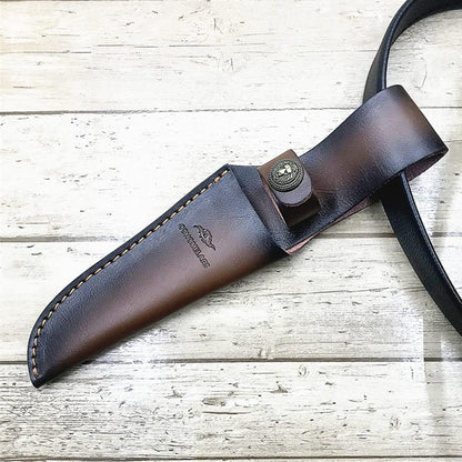 Fixed Blade Knife Sheath Fits up to 8 Inch Blade,Leather Knife Sheaths Knife Holder Hunting Knife Sheath,Straight Sheath Brown