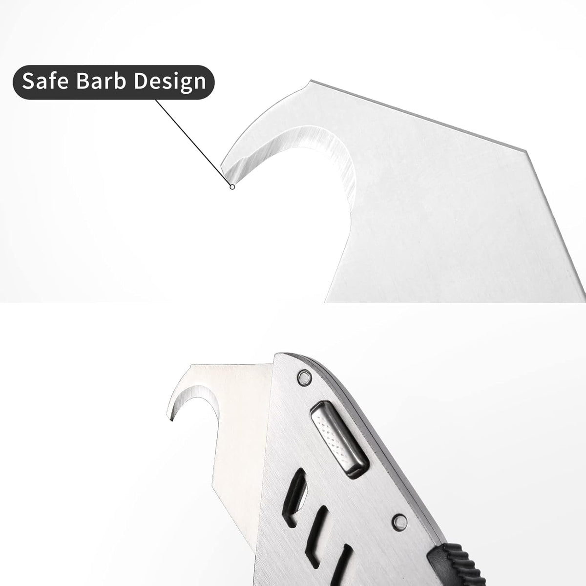 30 Pack Utility Knife Hook Blades, SK5 Steel Box Cutter Razor Blades | Standard Replacement Blades w/ Plastic Case for Box Cutter Refills Cutting Cardboard, Leather, Drywall, Carpet, Rope, etc