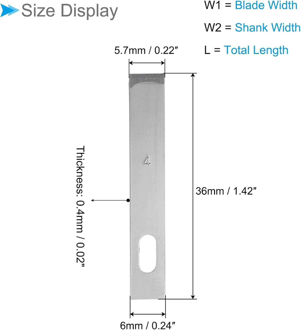 Craft Hobby Blades, #4 Manganese Steel Replacement Cutting Carving Blade Refill Hobby Knife Blades Set with Storage Case - (Applications: for Art Scrapbooking DIY), 60-Pieces
