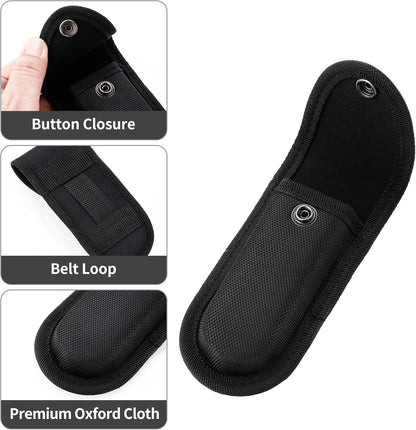 2-Pack Nylon Pocket Knife Sheath, 5-5.5 Inch for Daily Carry | Folding knife and multitool pouch with snap closure; horizontal or vertical belt carry for work, hiking, camping, fishing
